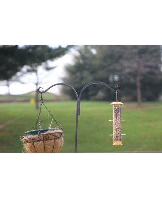 Premium Steel Ground Stake Shepherd's Hook 65 Inch Dual Sided, Black