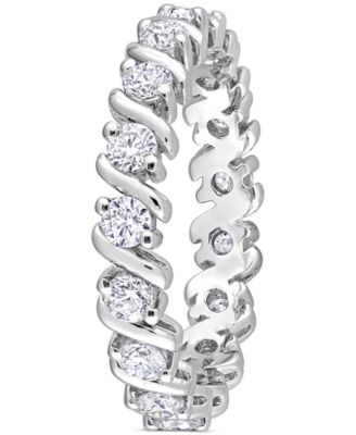 Moissanite Polished Bar Eternity Band (1 ct. t.w.) in Sterling Silver