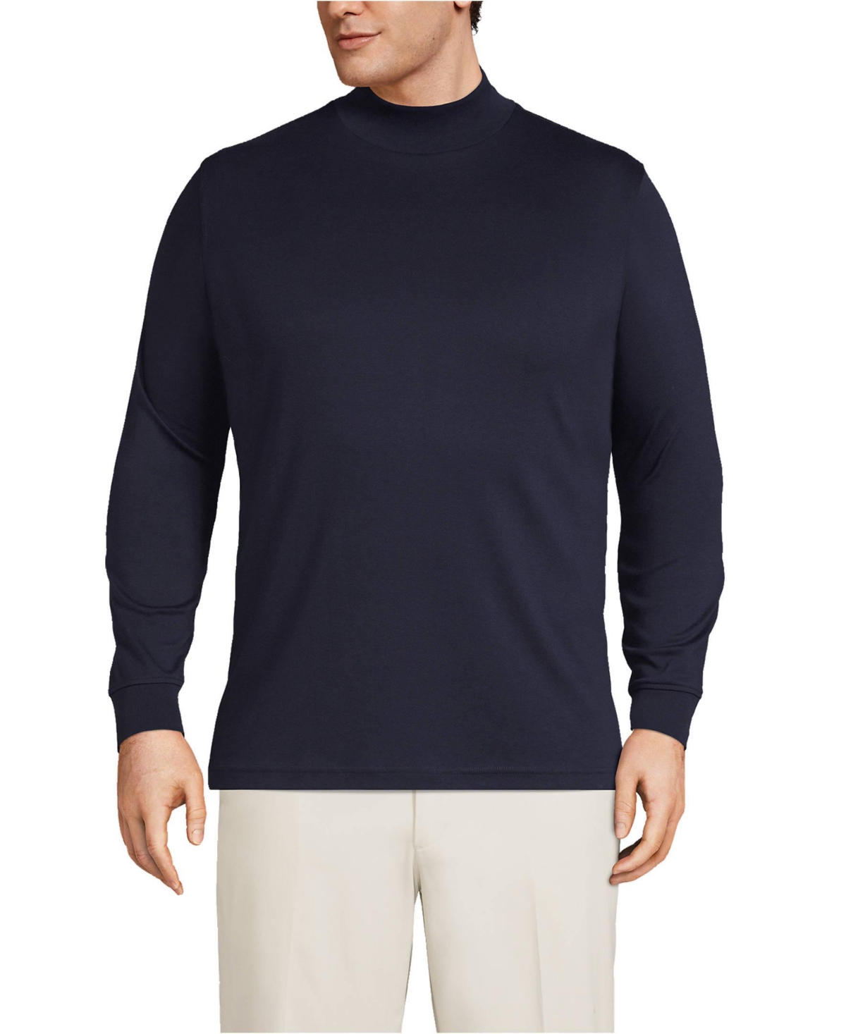 Lands' End Big & Tall Cotton Supima Mock Turtleneck