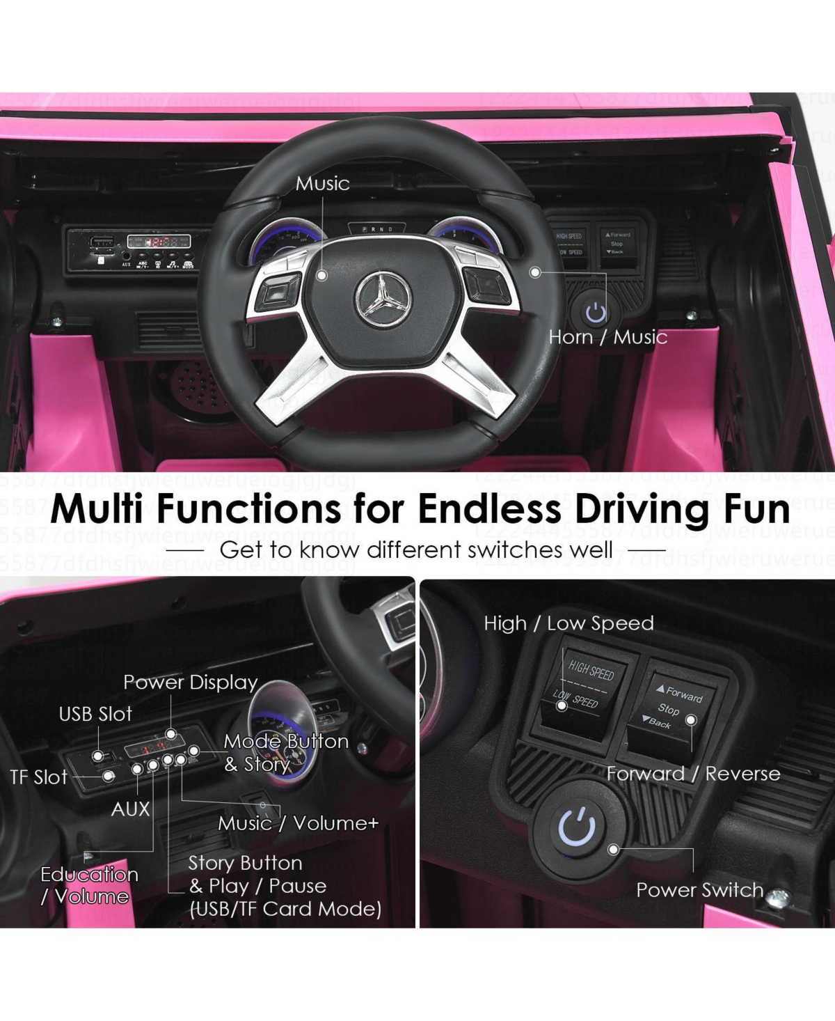 Costway Mercedes Benz 12V Electric Kids Ride On Car Rc Remote Control W/Trunk