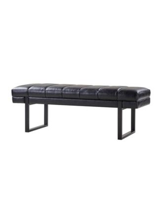 Mid-century Modern Laurens Upholstered Bench with Metal Legs