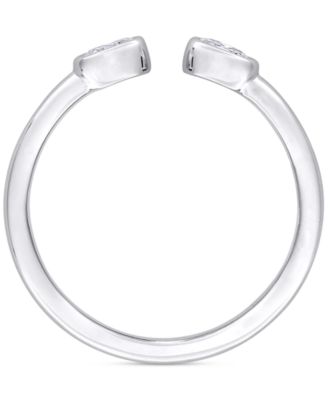 Moissanite Bezel Polished Cuff Ring (3/8 ct. t.w.) in Sterling Silver