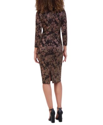 Women's Metallic-Knit Jacquard Midi Dress