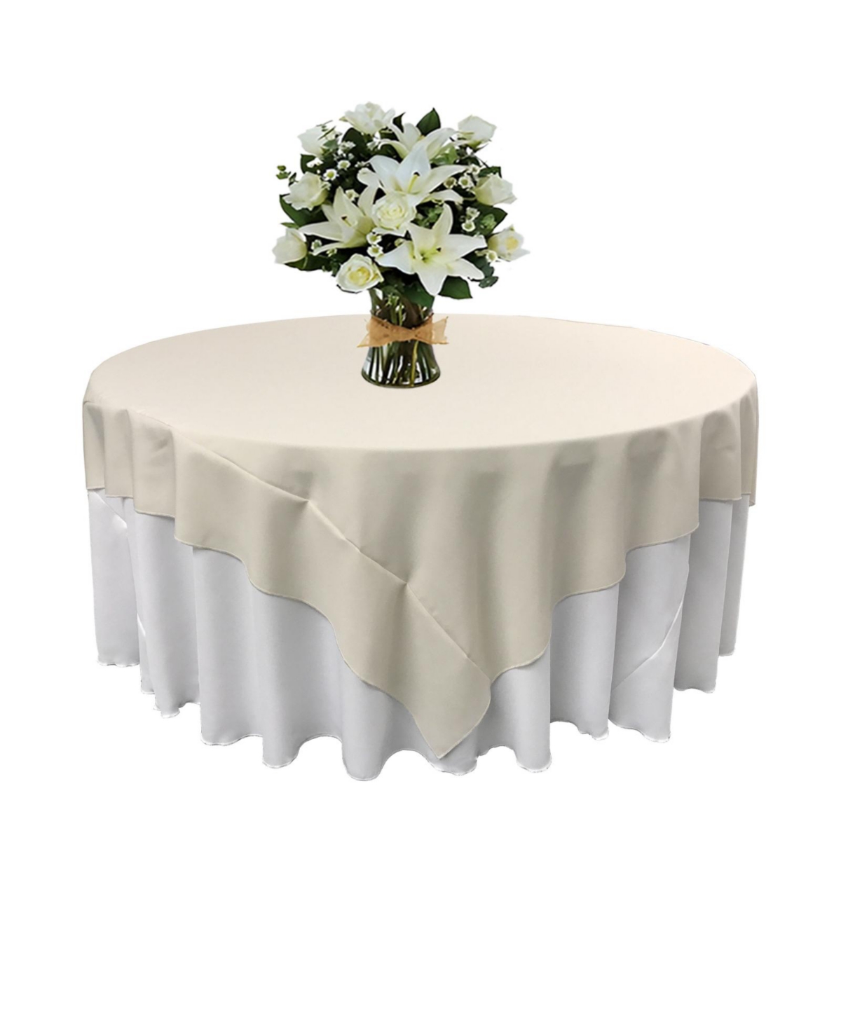 Slickblue 72x72 Inch Square Tablecloth Durable Polyester Poplin, Ideal for Dining & Events