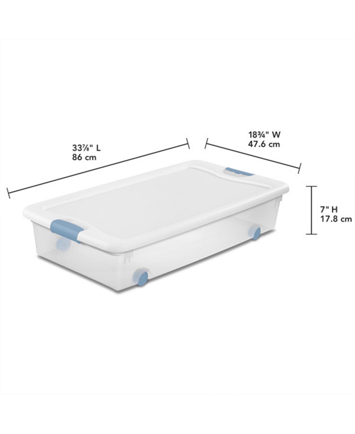 Sterilite 56 Quart Latching Stackable Wheeled Storage Container w/ Lid, (8 Pack) -Blue