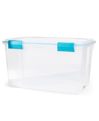 54 Quart Gasket Box, Stackable Storage Bin with Latching Lid, 4 Pack