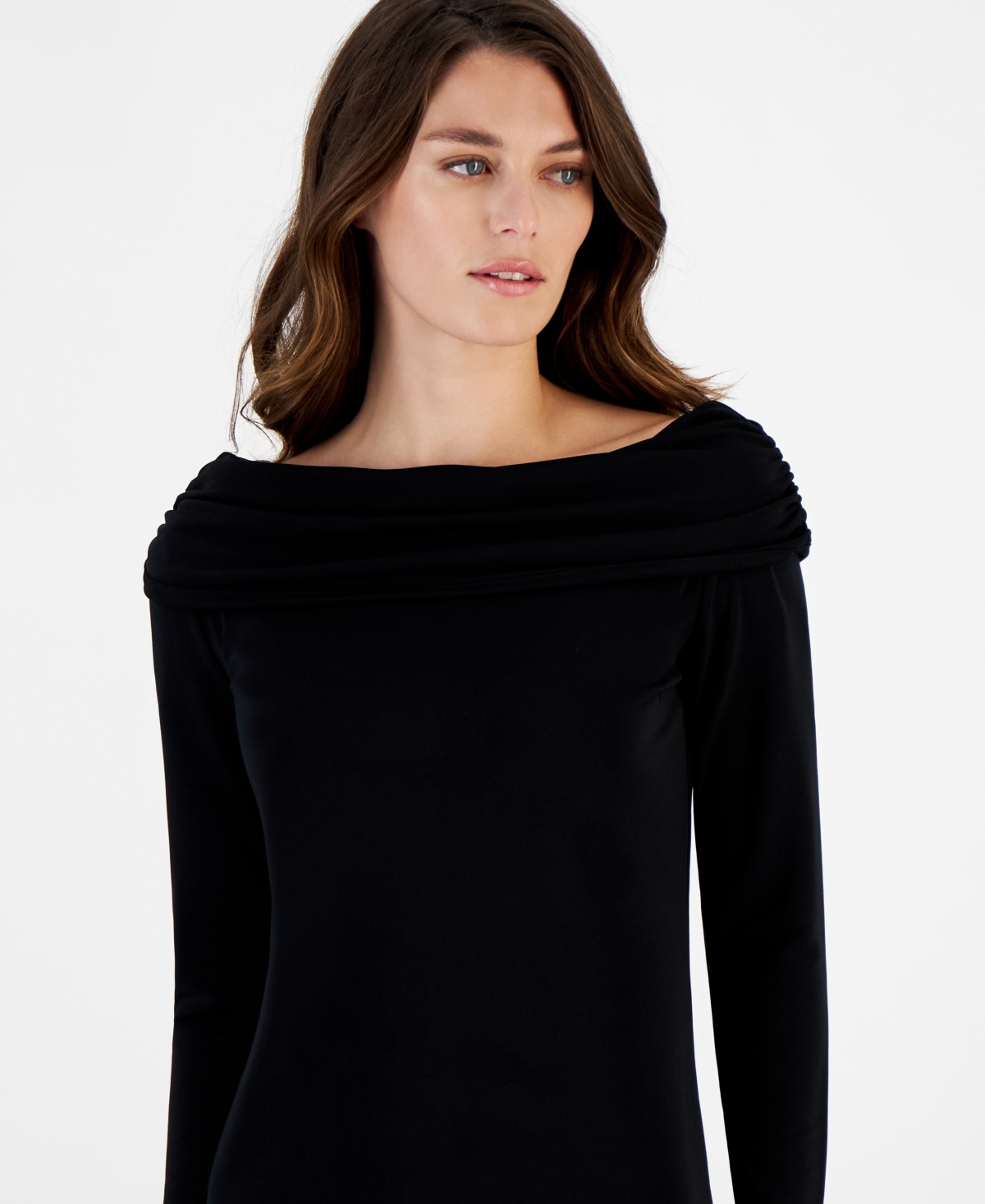 Anne Klein Women's Long-Sleeve Off-The-Shoulder Top