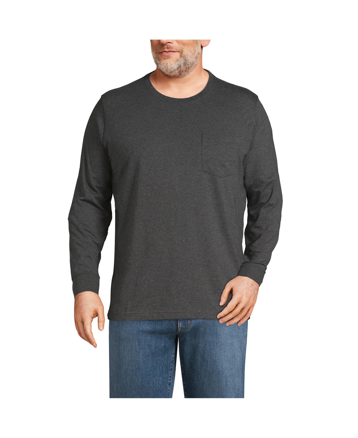 Big & Tall Super-t Long Sleeve T-Shirt with Pocket - Radiant navy