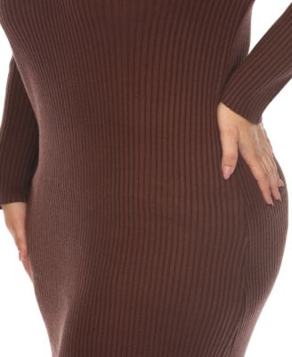 Plus Size Rib Midi Sweater Dress