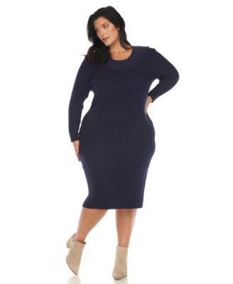 Plus Size Rib Midi Sweater Dress