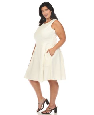 Plus Size Tweed Fit and Flare Dress