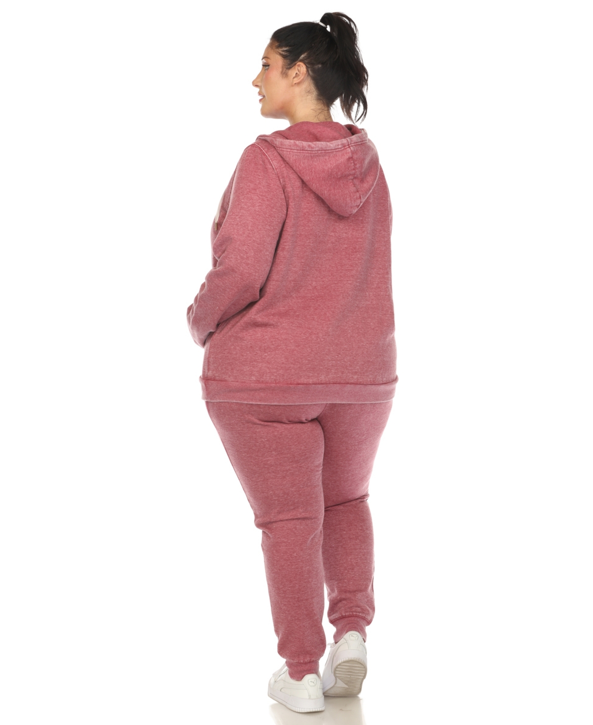 White Mark Plus Size Burnout Jogger Set In Lilac