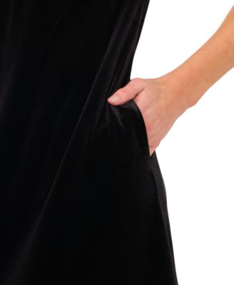 Women's Velvet Bubble-Sleeve Mini Dress