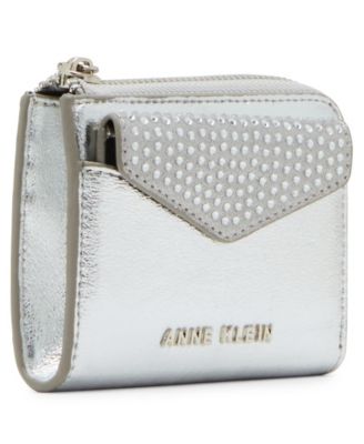 2 Piece Envelope Flap Curved Wallet with Rhinestones