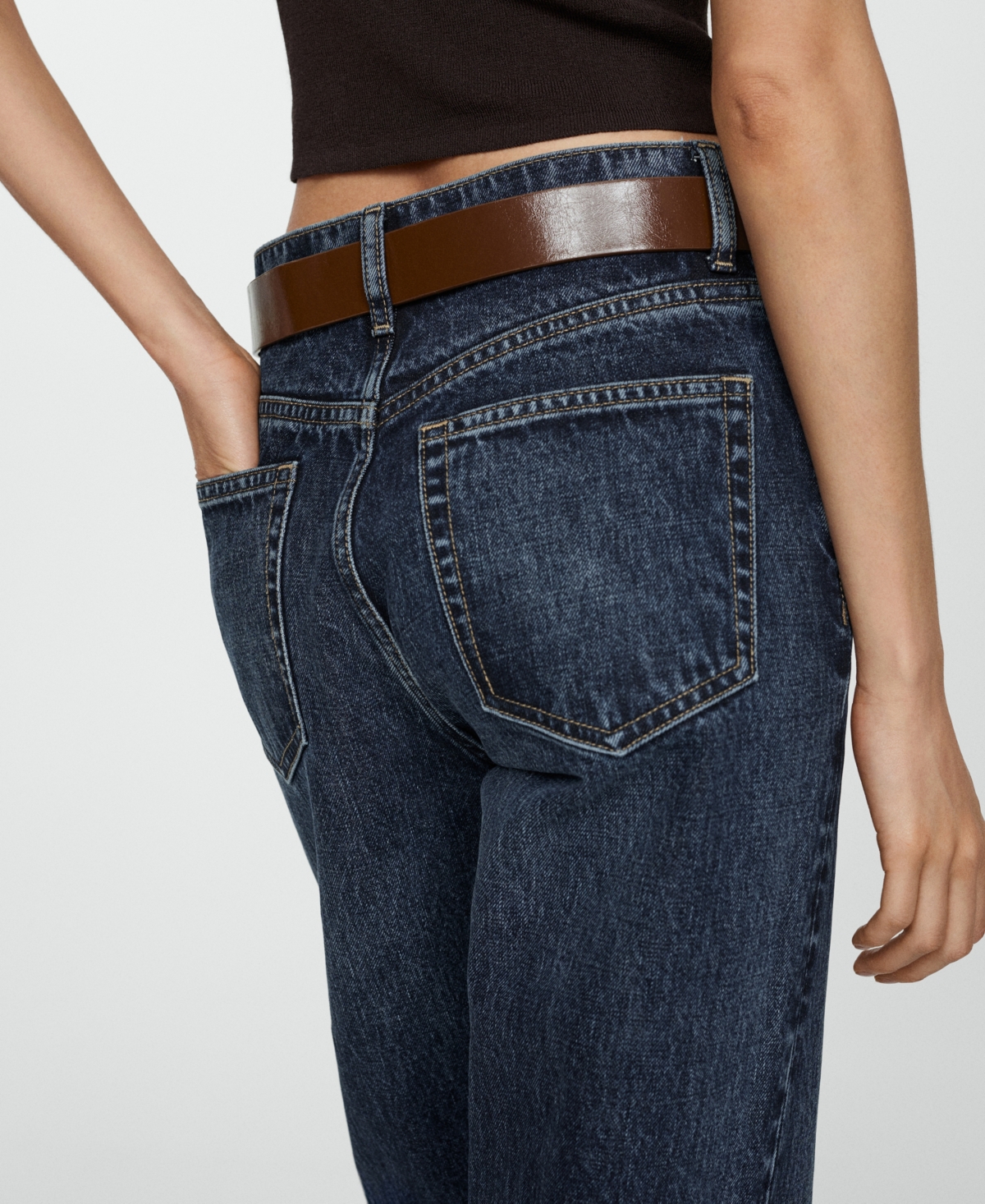 Mango Women's Cecilia Straight-Fit High-Rise Jeans