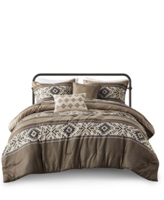 Mariposa Stripe Herringbone 5-Pc. Comforter Set, King/California King