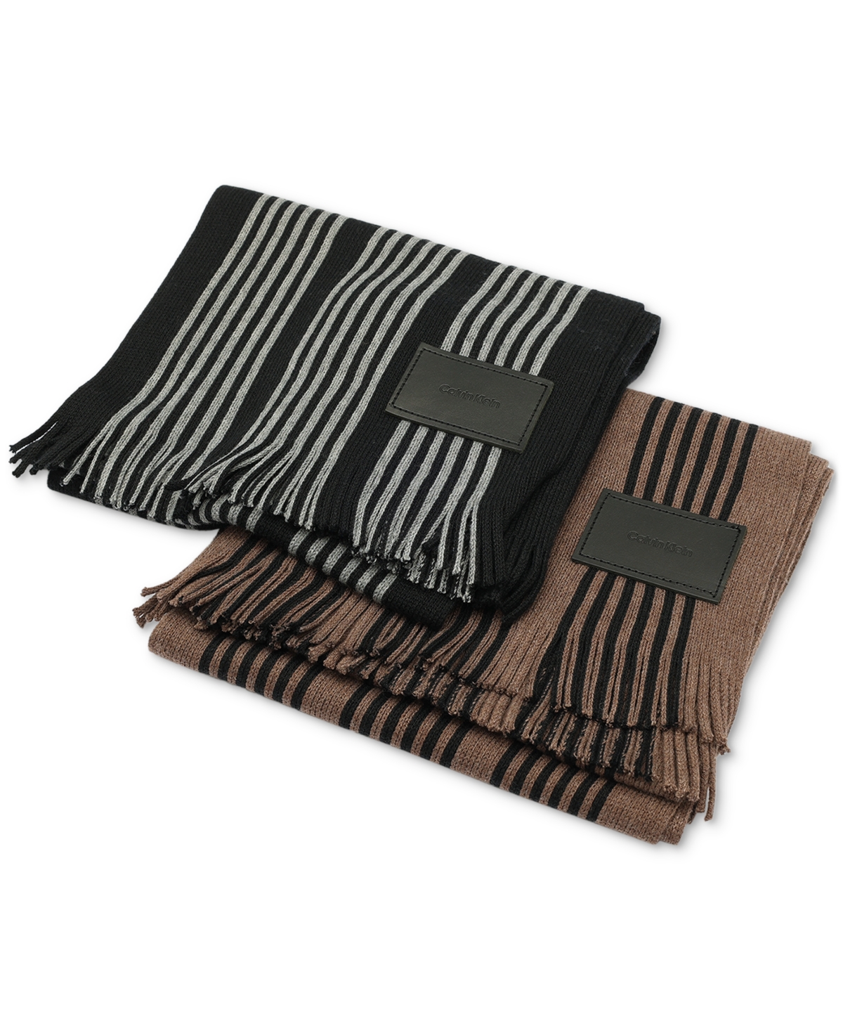 Calvin Klein Men's Pop Color Raschel Scarf In Black