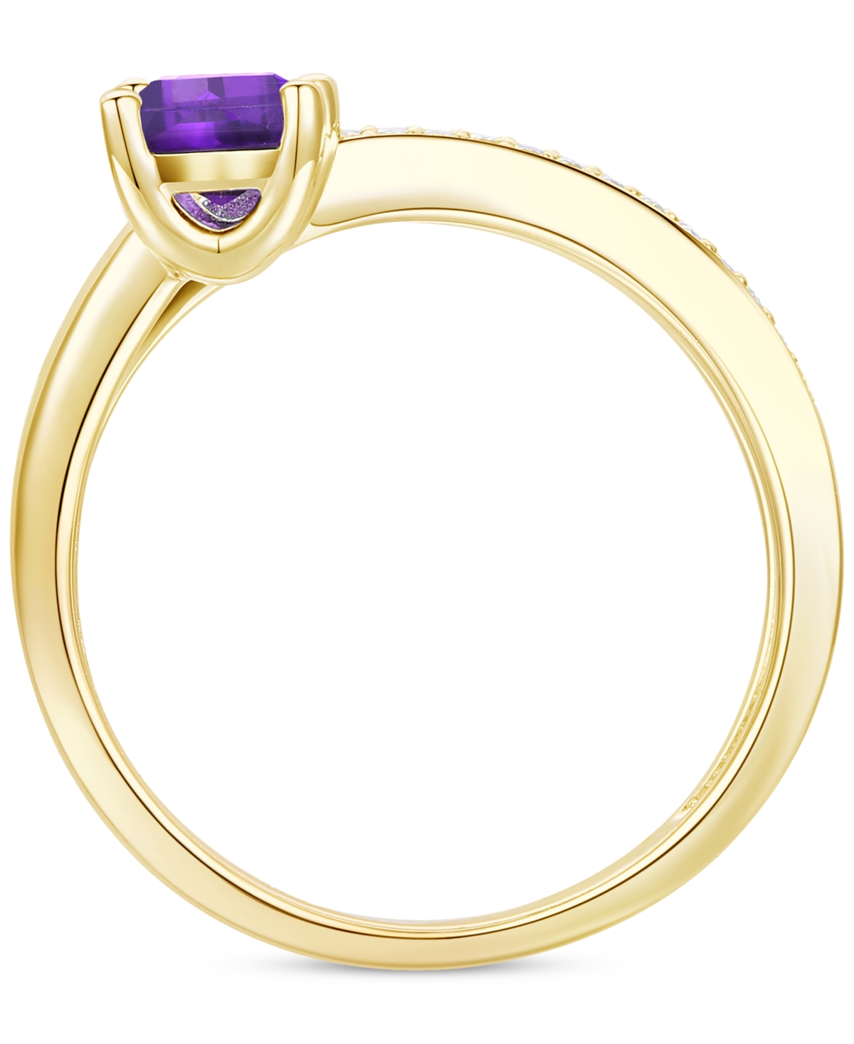 Macy's Amethyst (7/8 Ct. T.w.) & Lab Grown White Sapphire Accent Coil Ring In 14k Gold-plated Sterling Silv In Amethyst