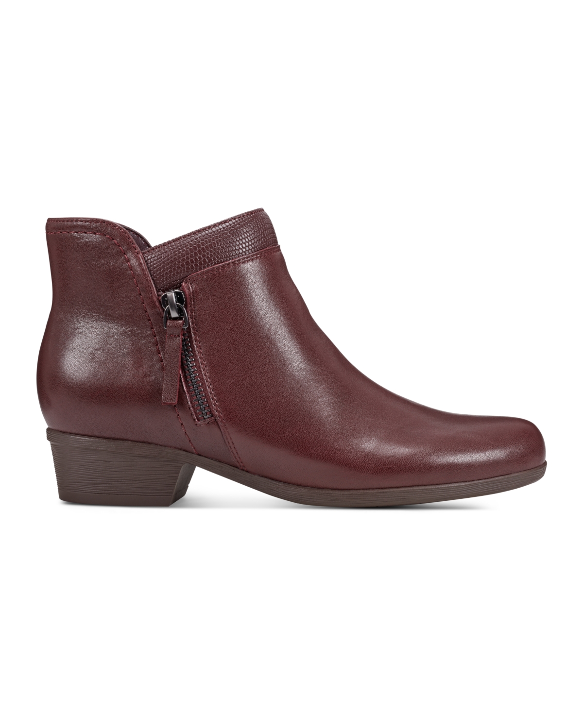 Rockport Women's Carly Side Zip Casual Ankle Booties In Medium Natural Leather