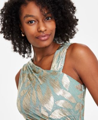 Women's Asymmetric Metallic Mermaid Gown