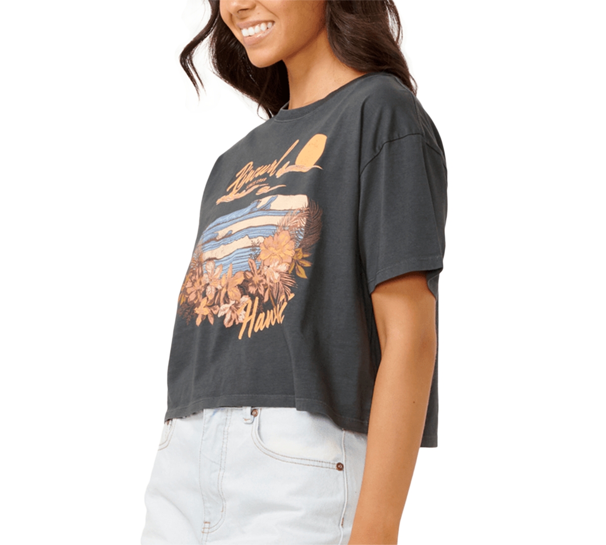 Rip Curl Juniors' Wave Gliders Cropped T-Shirt