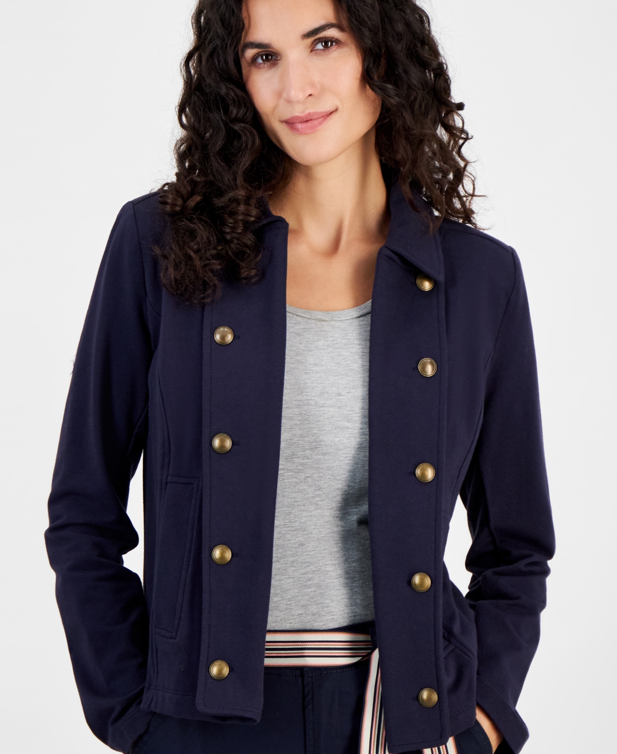 Nautica Jeans Women's Open-front Captain's Jacket In Night Sky