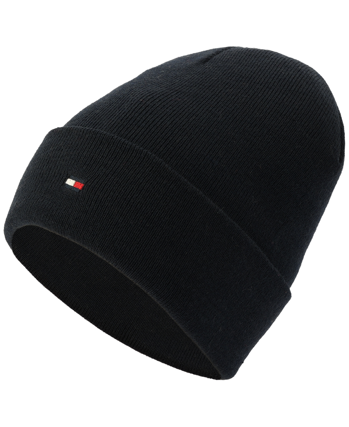 Tommy Hilfiger Men's Flag Embroidery Double Cuff Beanie In Desert Sky