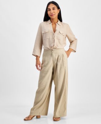 Macy's inc wide leg pants best sale