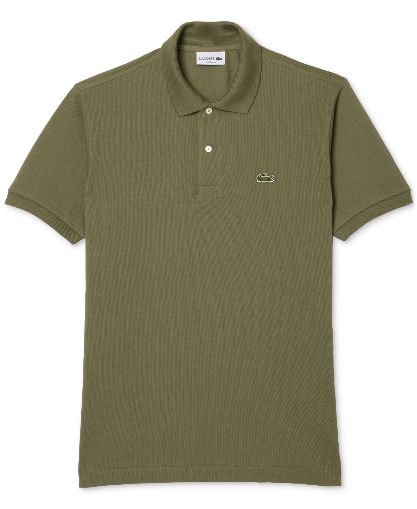 Мужское поло Lacoste Classic-Fit Original Polo Shirt, цвет: Хаки зелёный — фото 3