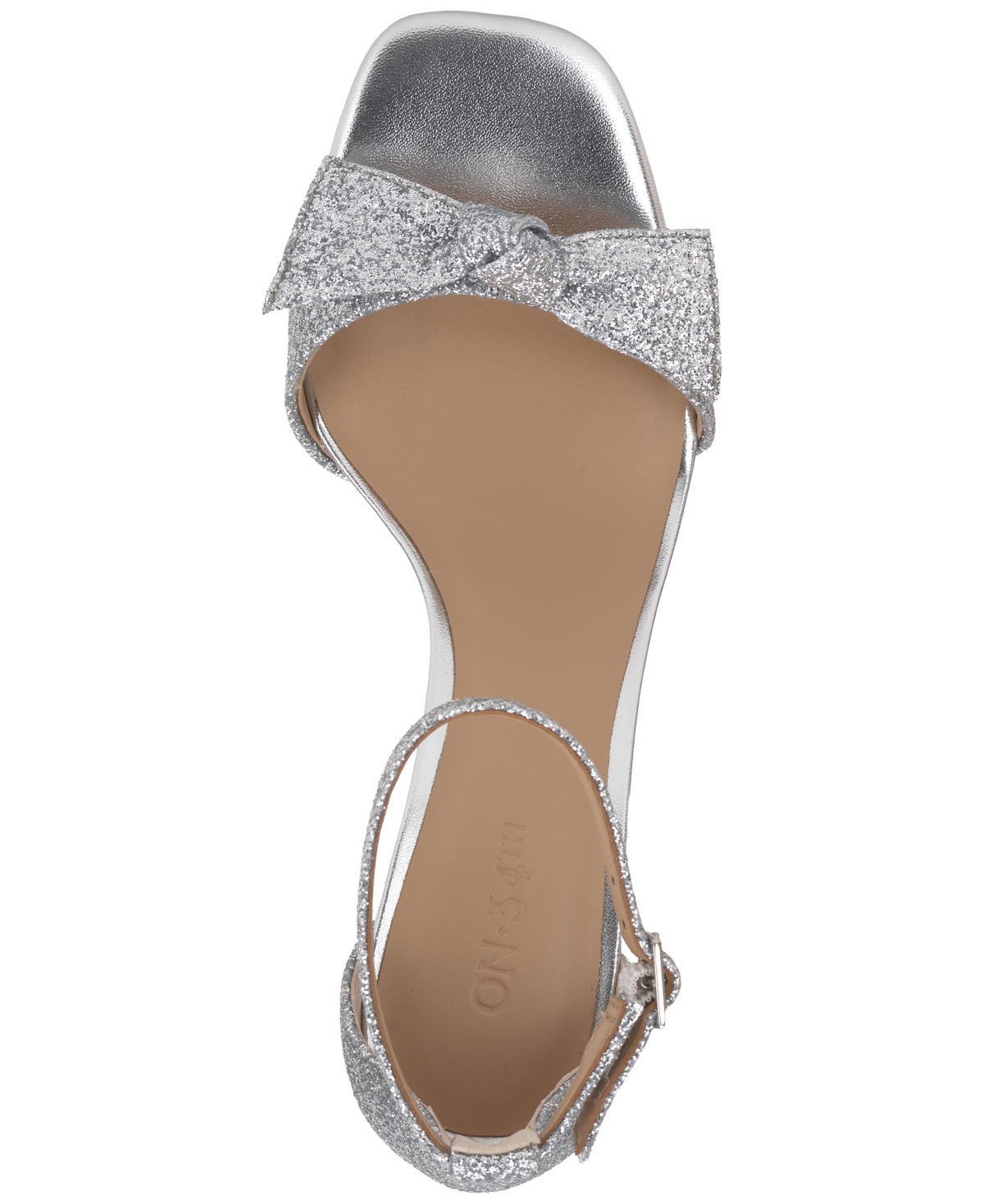 On 34th Taahlah Bow Sandals, Created For Macy's In Silver Glitter