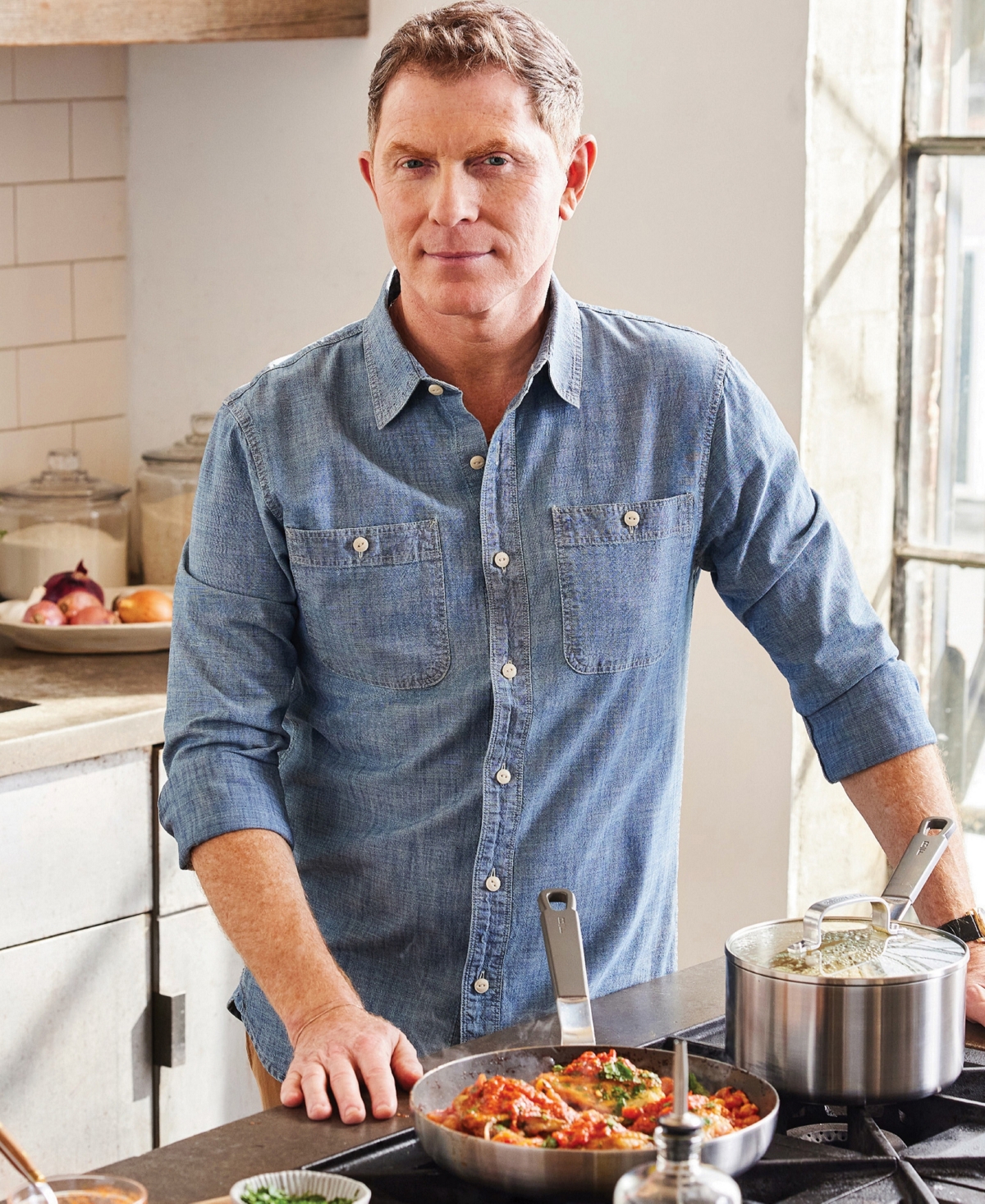 Greenpan X Bobby Flay Stainless Steel Uncoated Nonstick 12-piece Cookware Set In Stainless Steel