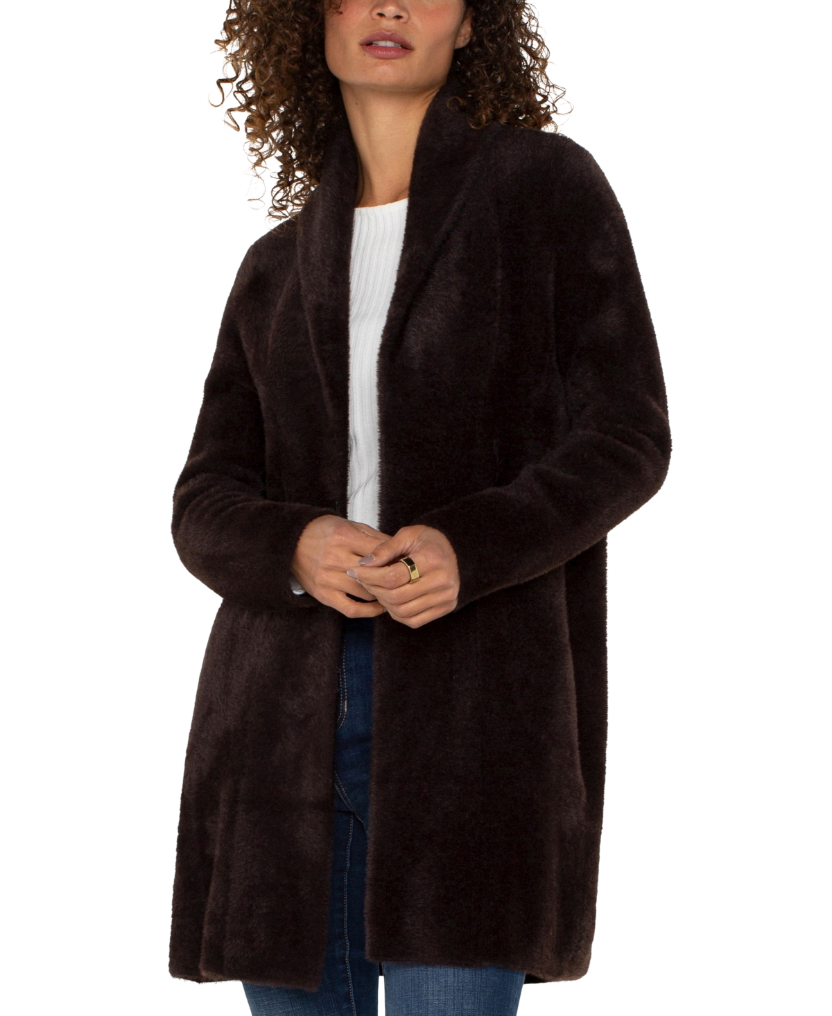 Liverpool Los Angeles Women's Shawl-Collar Sweater Jacket