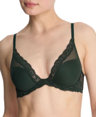 Natori - Feathers Contour Plunge Lace-Trim Bra 730023