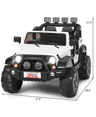 12V Kids Ride On Car 2 Seater Truck RC Electric Vehicles w/ Storage Room