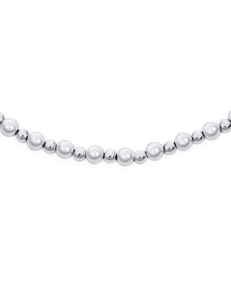 Simple Alternating .925 Sterling Silver Small 3 & 2MM Ball Beads Anklet Strand Ankle Bracelet 9-10 Inch Adjustable