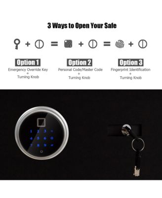 Fingerprint Safe Box Security Box w/Inner LED Light Store Cash Jewelry Guns