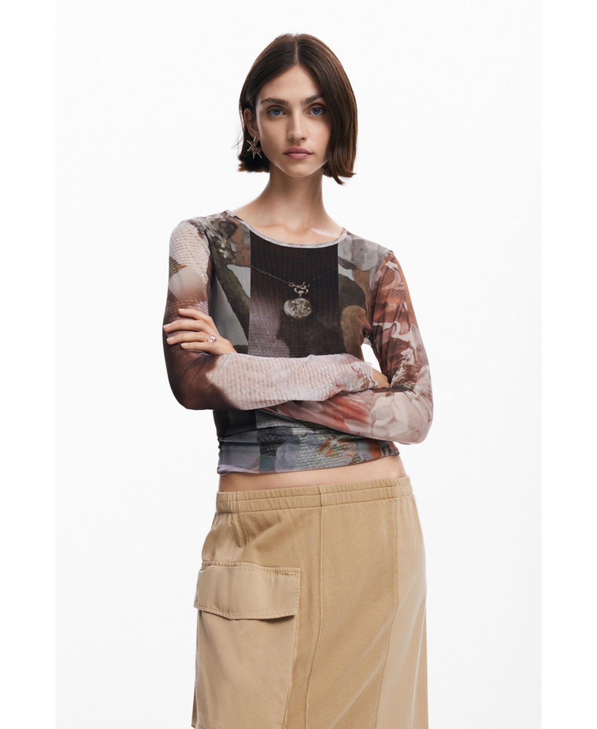 Desigual Women's Long cargo knit skirt