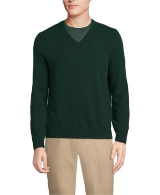 Lands End Men s Fine Gauge Cashmere V neck Sweater Macy s