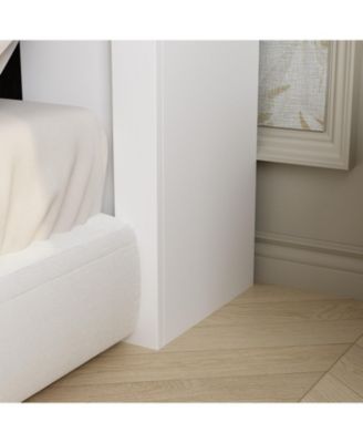 White Bookcase Headboard With Strong Storage And LED Light