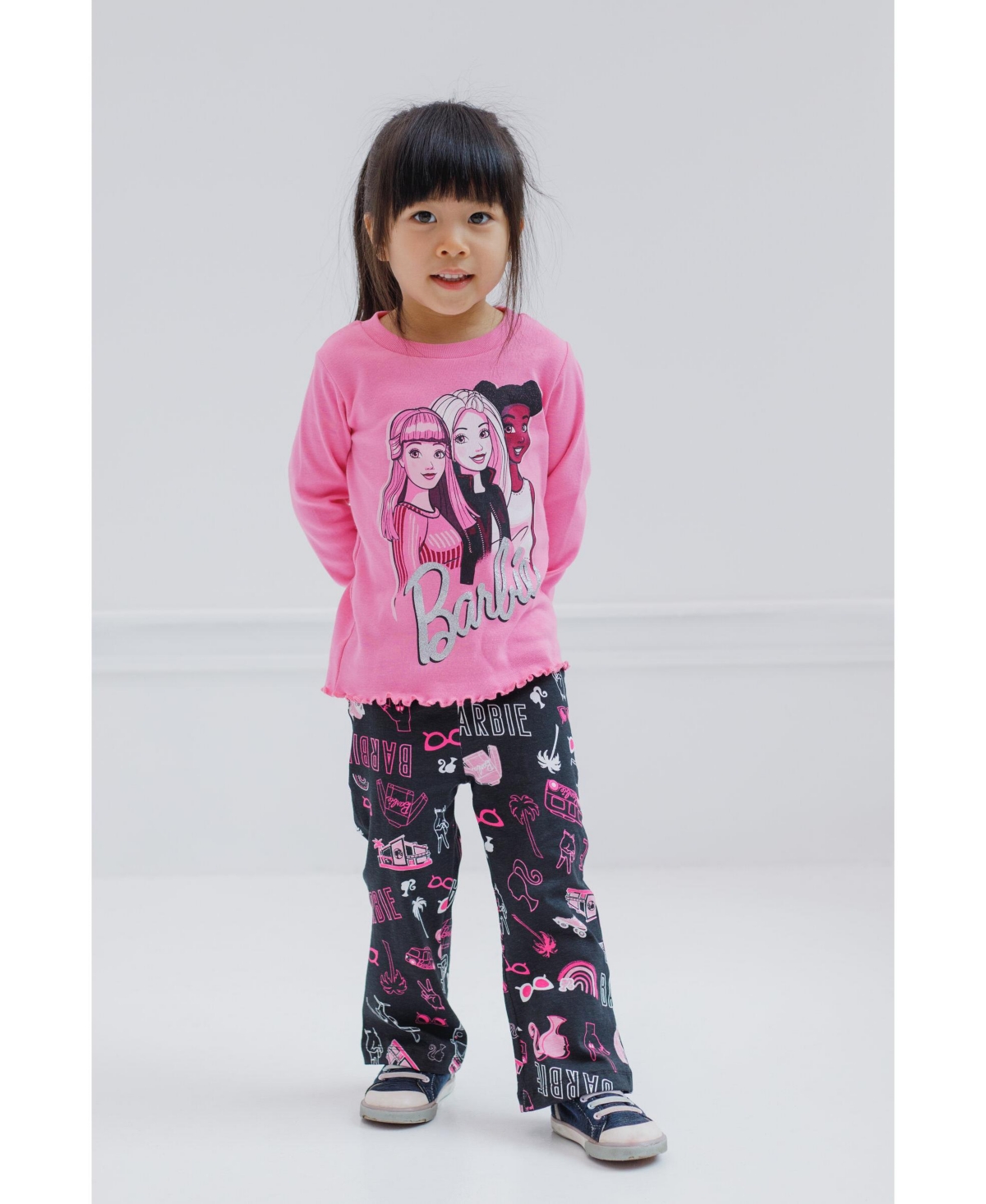 Barbie Toddler Girls T-Shirt and Pants Outfit Set to (2T - 14-16) -/ black