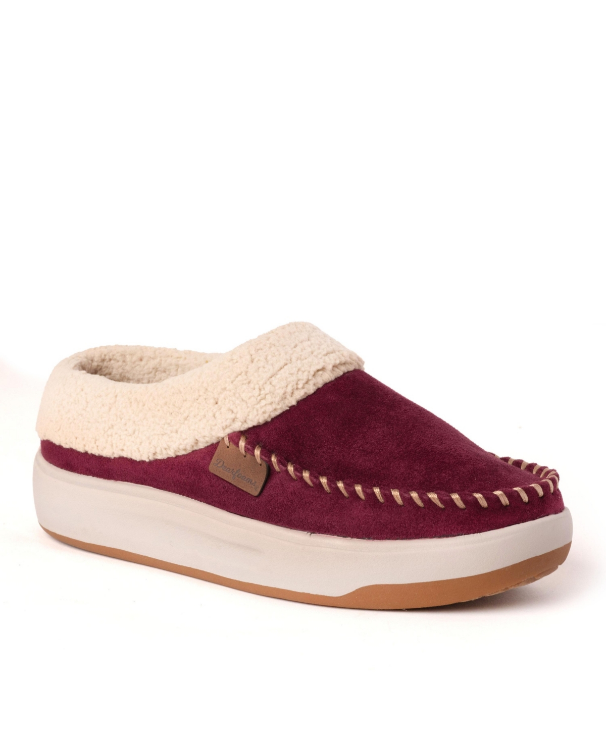 Women's Maple Moccasin Toe Clog House Shoe Slipper - Cayenne