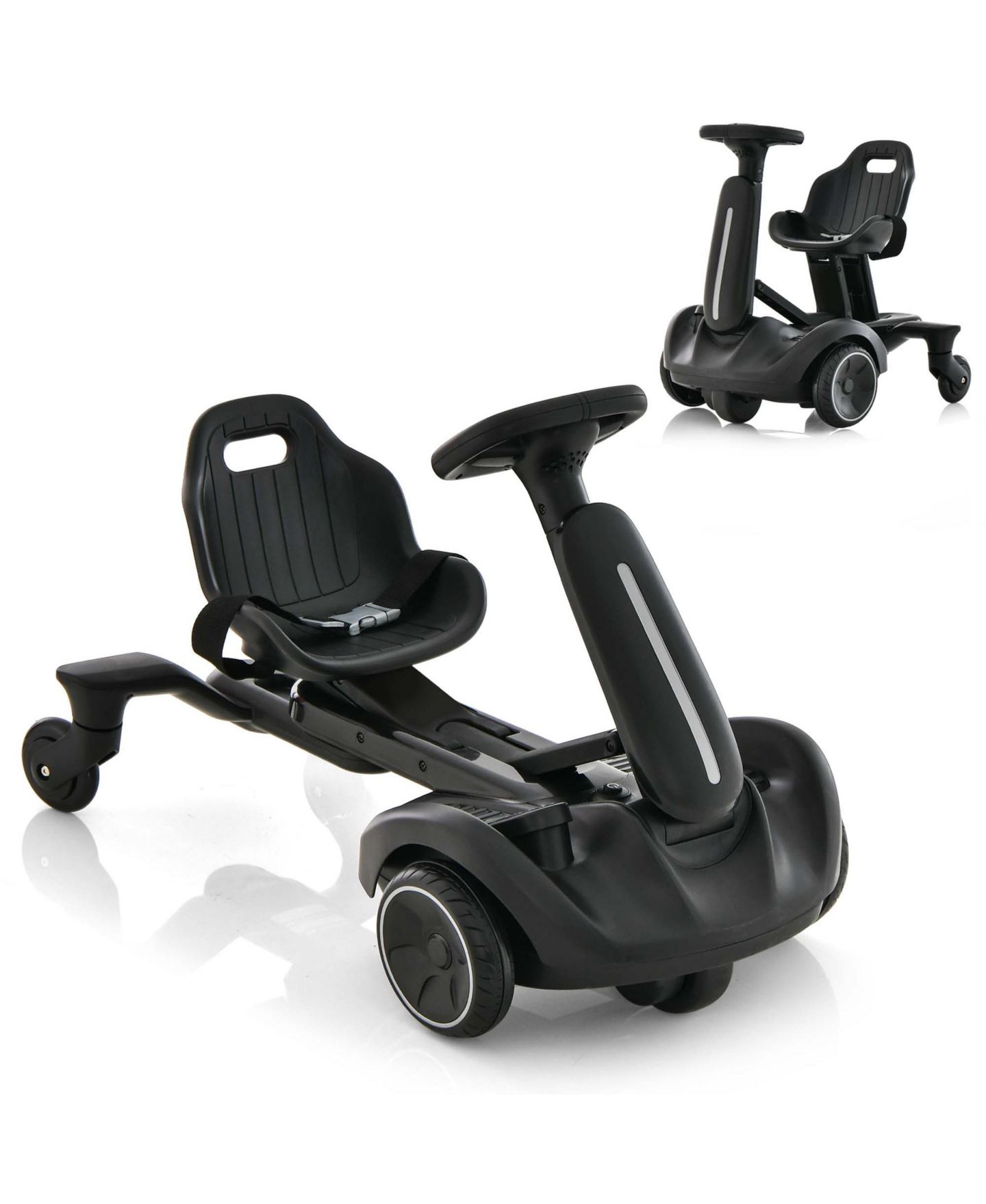 Детская игрушка Costway 6V Kids Ride-On Drift Car 360-Degree Spin Go-Kart, 55 lb. Capacity, Ages 3-8, цвет: Чёрный — фото 1