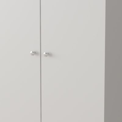 White Wood Bookcase with adjustable Shelves, 2 door