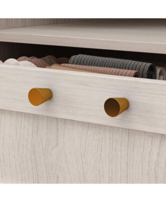 Tempered Glass Doors Big Armoires Wardrobe with Hanging Rods