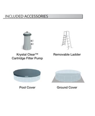 Greywood Prism Frame 15'x48" Round Above Ground Outdoor Swimming Pool Set