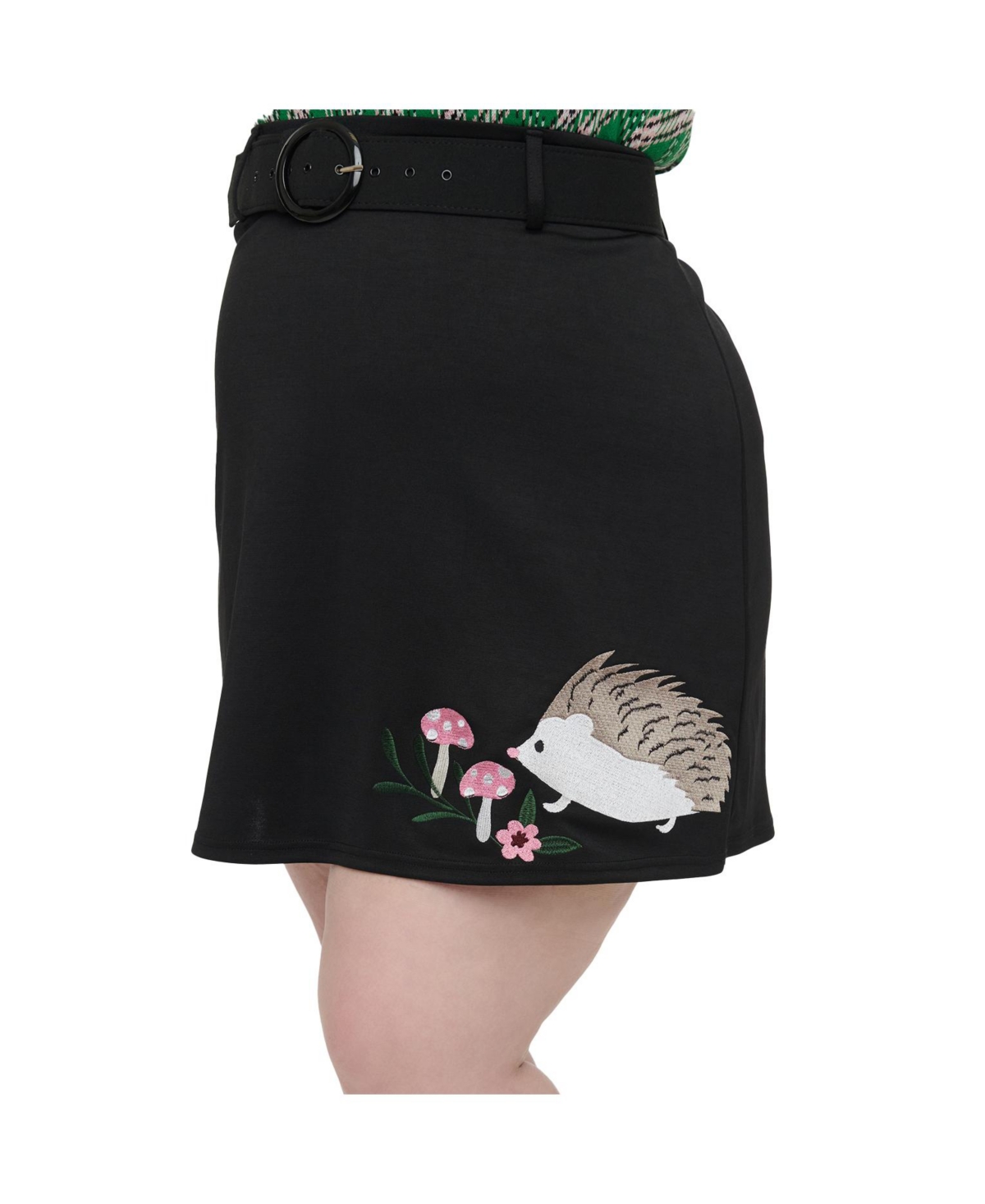 Smak Parlour Plus Size Belted Easy Does It A-Line Mini Skirt