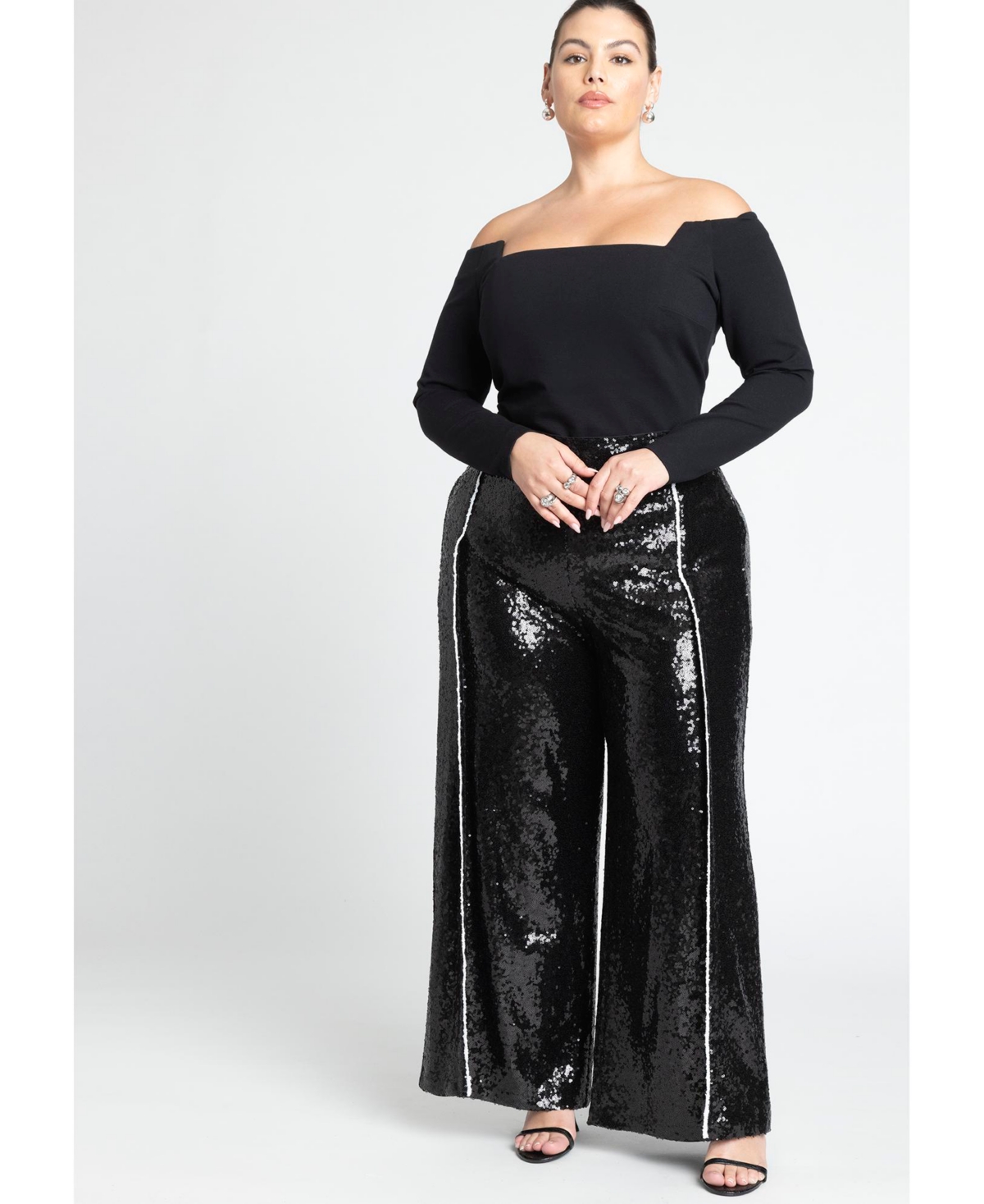 Eloquii Plus Size Square Neck Off The Shoulder Top