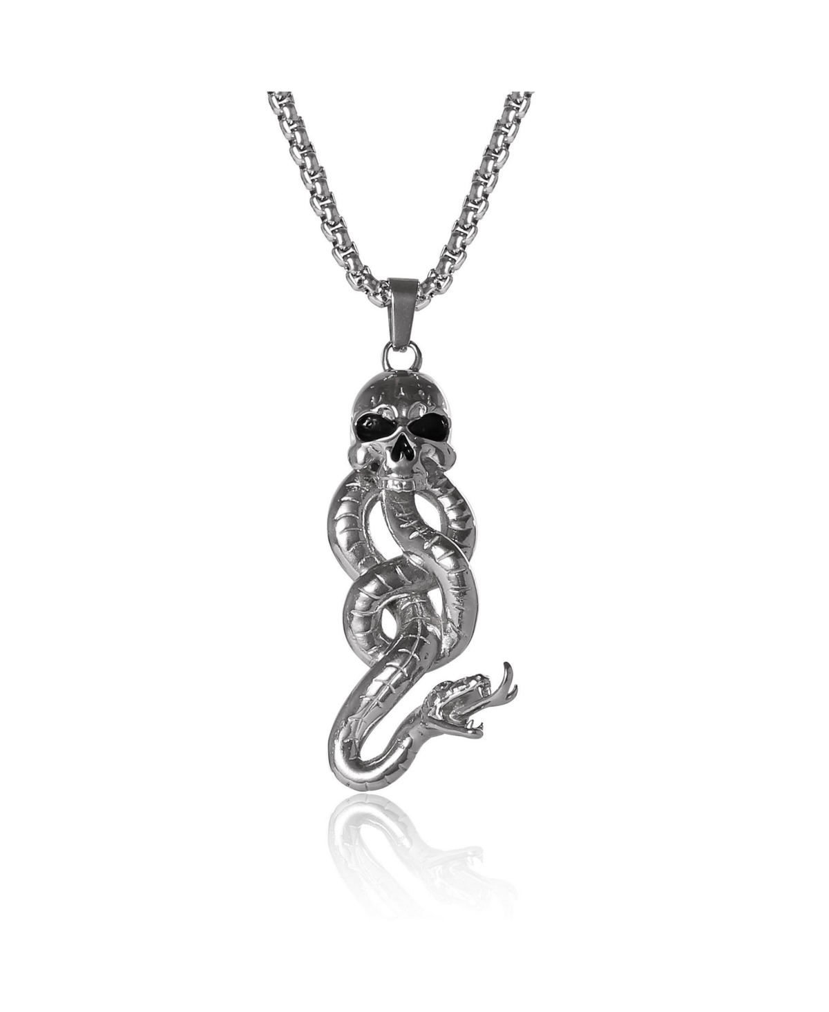 The Dark Arts Skull Snake Stainless Steel (316L) Pendant - Silver