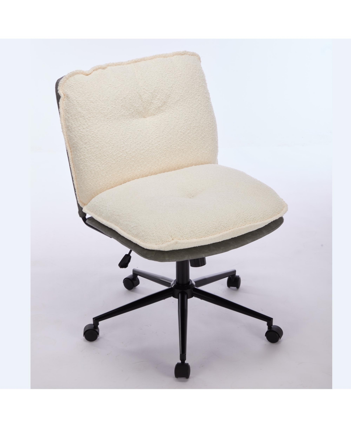 Slickblue Oversized Criss-Cross Chair with Wheels: Elegant Design, Adjustable Height, 360° Swivel Home Office Chair for Small Spaces