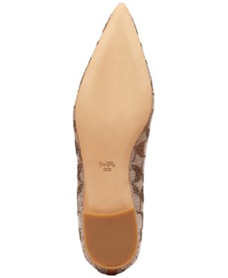 COACH Women's Daphne Crystal Signature Pointed-Toe Flats